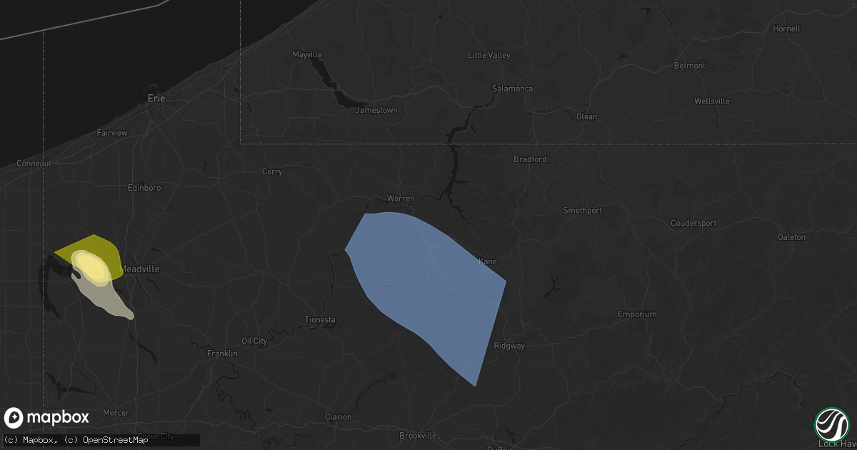 Hail map in Tiona, PA on September 2, 2026