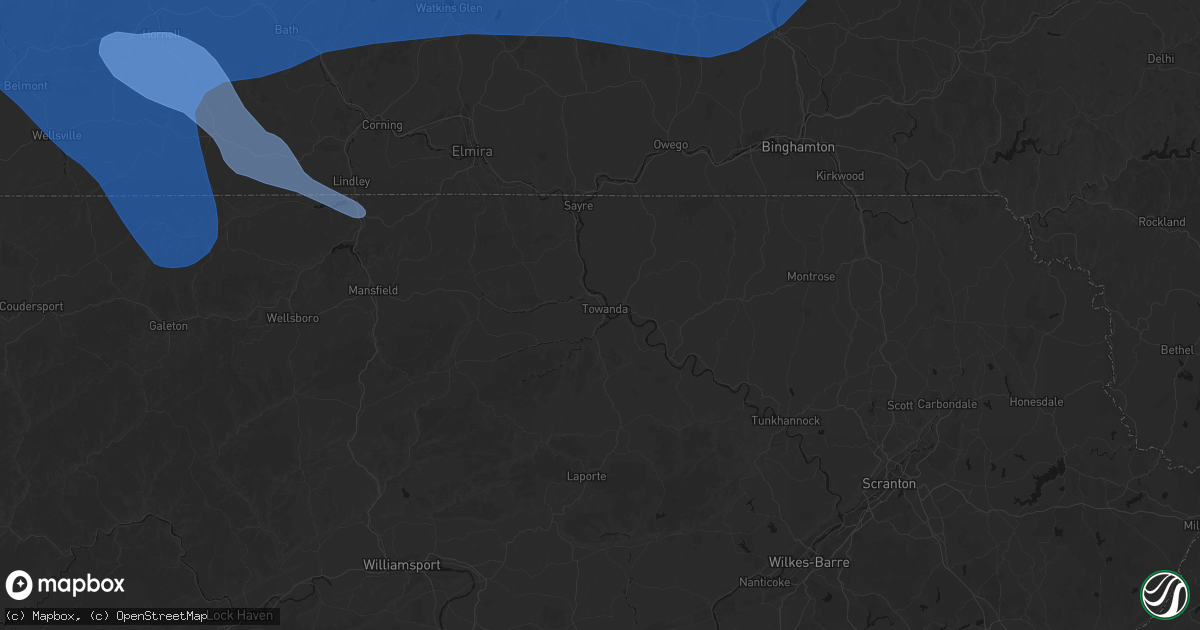Hail map in Towanda, PA on September 2, 2026