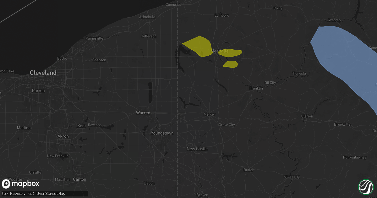 Hail map in Transfer, PA on September 2, 2026