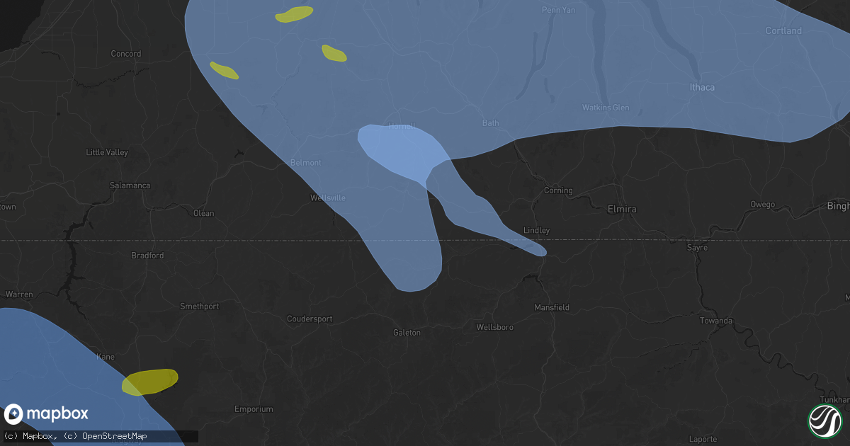 Hail map in Troupsburg, NY on September 2, 2026