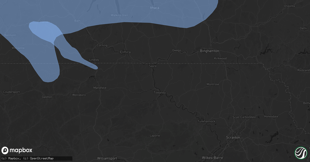 Hail map in Ulster, PA on September 2, 2026
