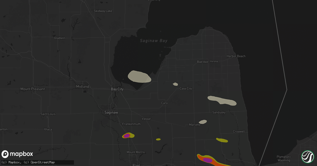 Hail map in Unionville, MI on September 2, 2026