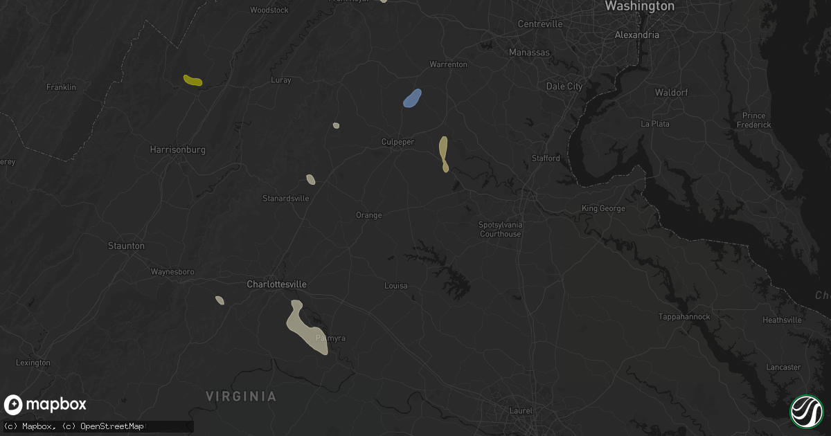 Hail map in Unionville, VA on September 2, 2026