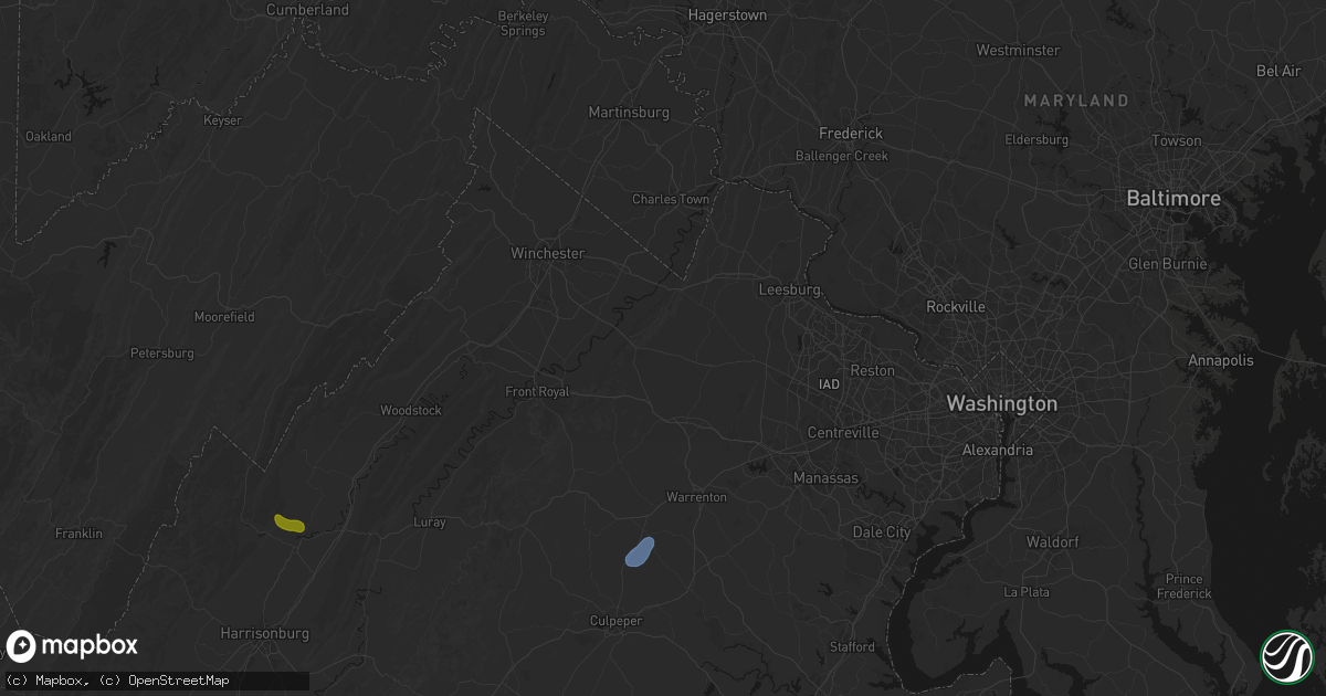 Hail map in Upperville, VA on September 2, 2026