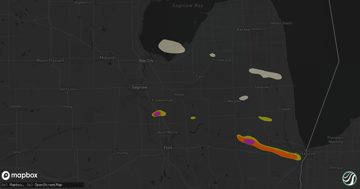 Hail map in Vassar, MI on September 2, 2026
