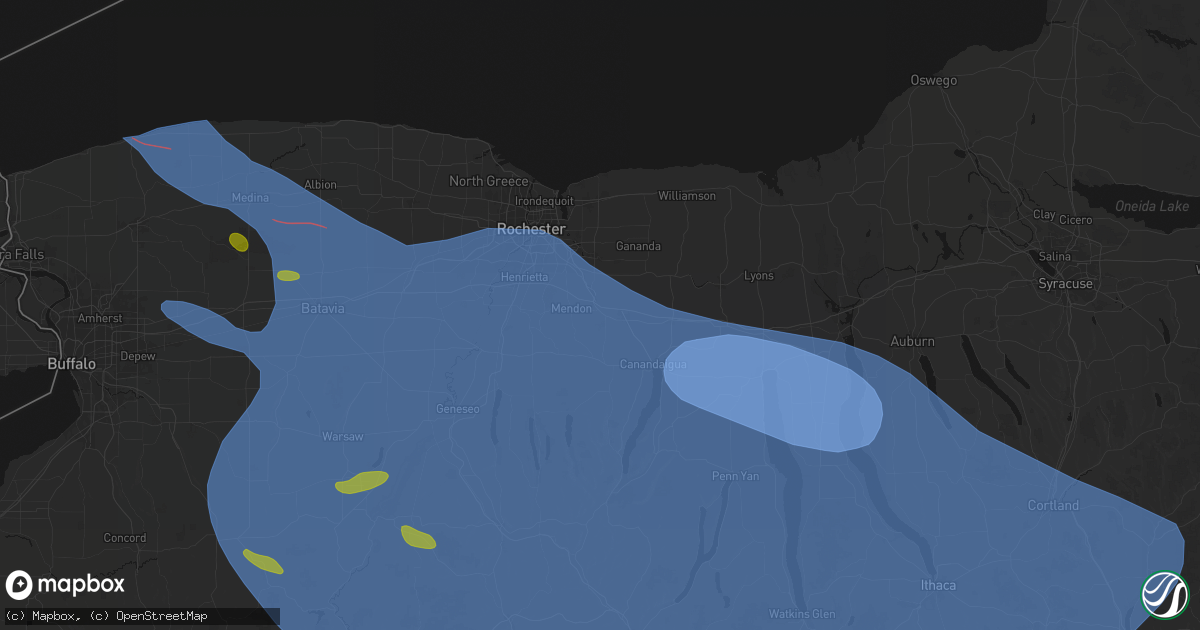 Hail map in Victor, NY on September 2, 2026