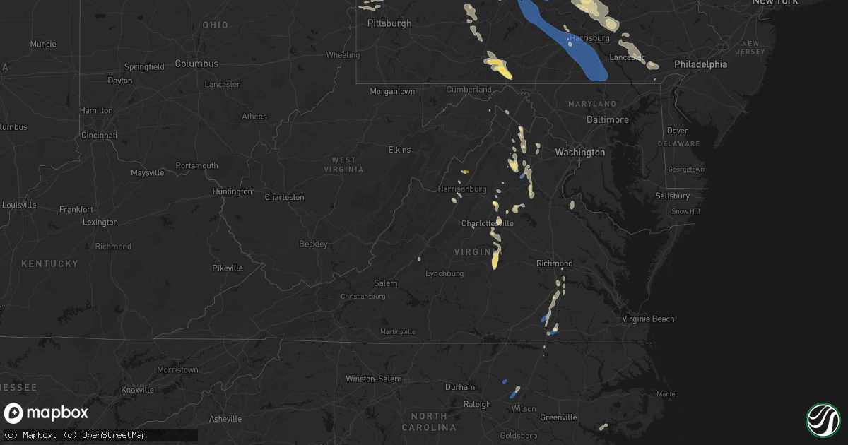 Hail map in Virginia on September 2, 2026