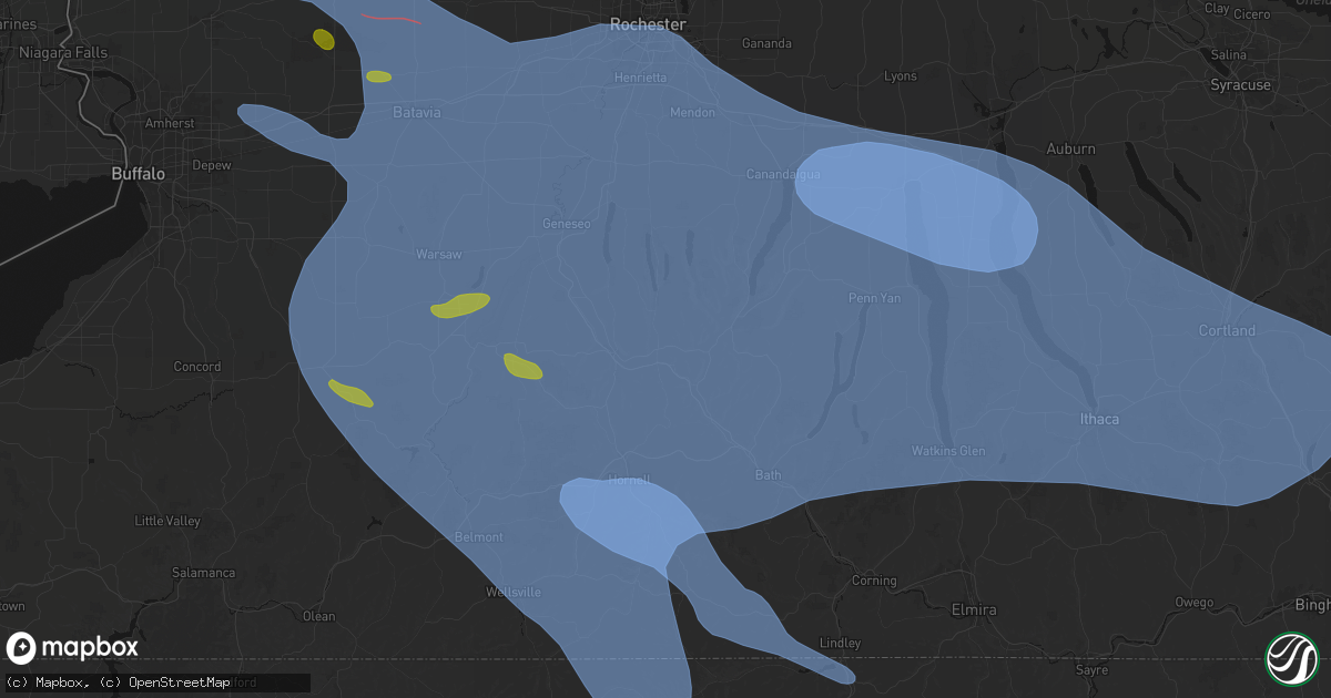 Hail map in Wayland, NY on September 2, 2026