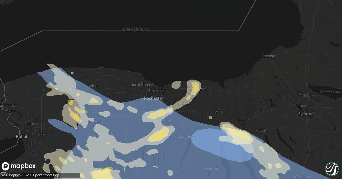 Hail map in Webster, NY on September 2, 2026