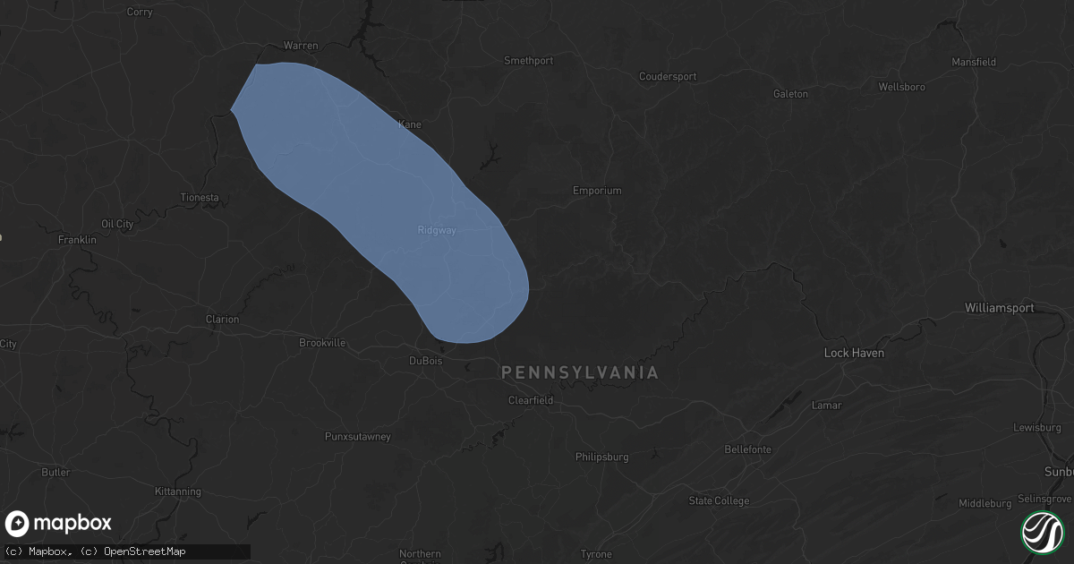 Hail map in Weedville, PA on September 2, 2026