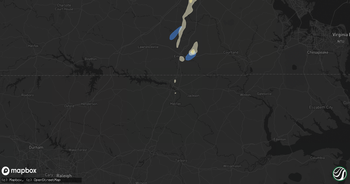 Hail map in Weldon, NC on September 2, 2026