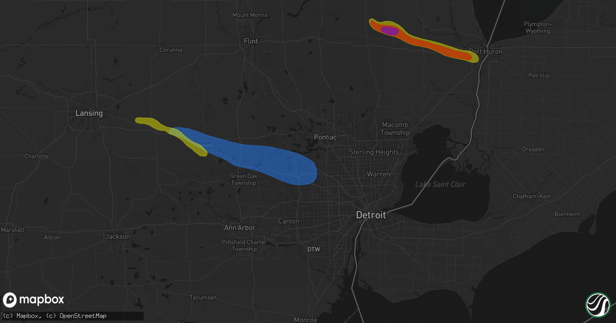 Hail map in West Bloomfield, MI on September 2, 2026