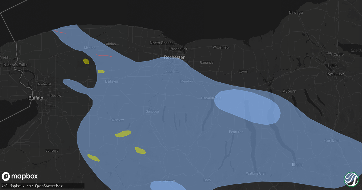 Hail map in West Bloomfield, NY on September 2, 2026
