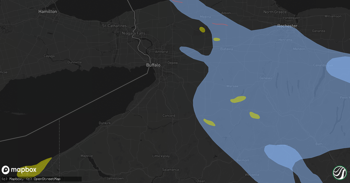 Hail map in West Falls, NY on September 2, 2026