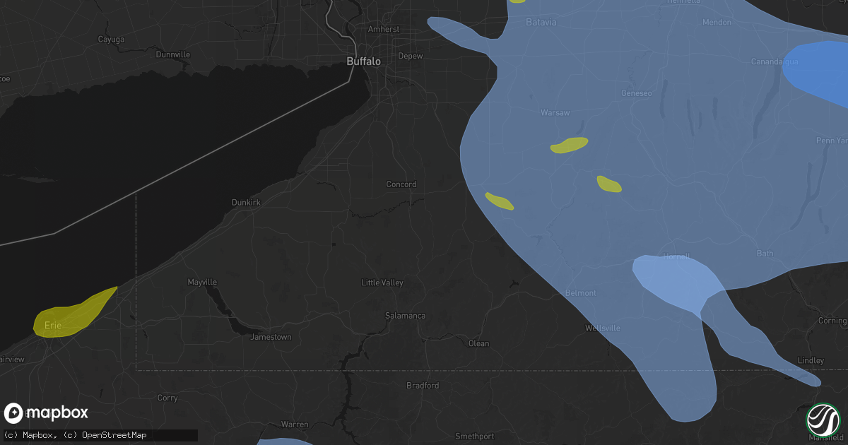Hail map in West Valley, NY on September 2, 2026