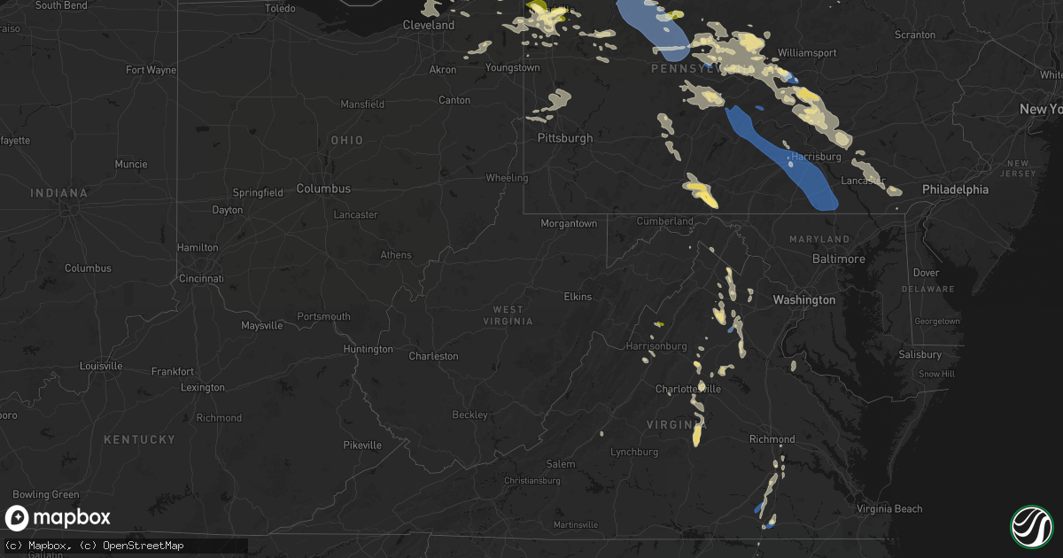 Hail map in West Virginia on September 2, 2026