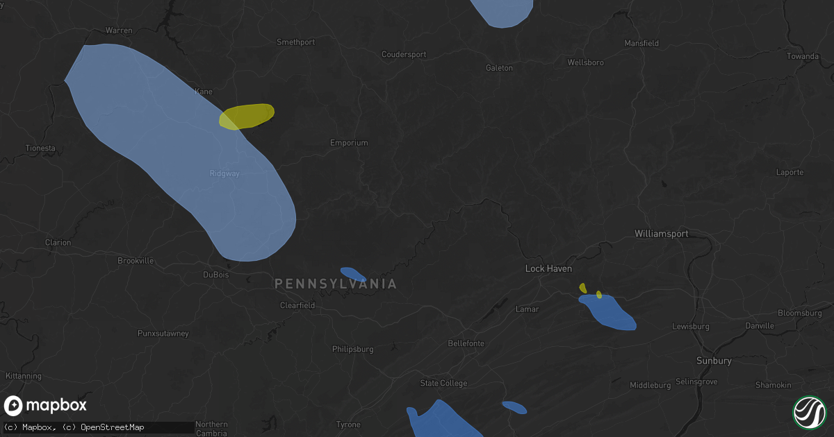 Hail map in Westport, PA on September 2, 2026