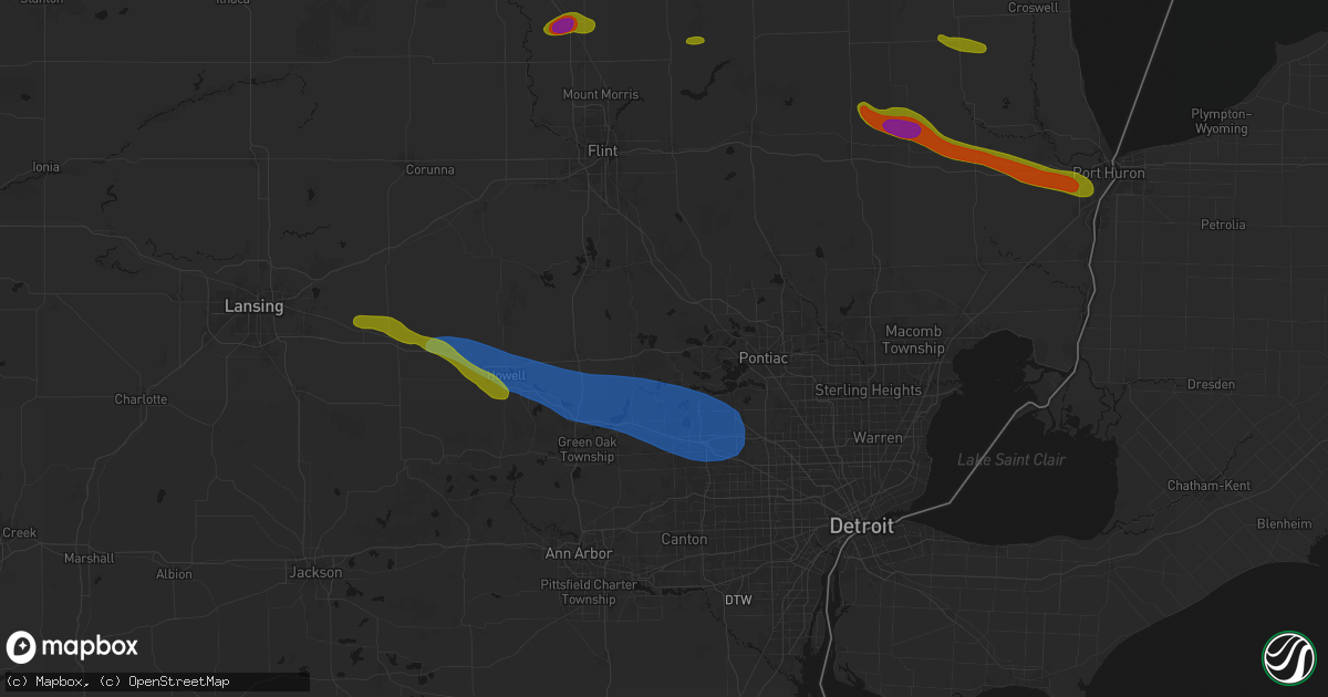 Hail map in White Lake, MI on September 2, 2026