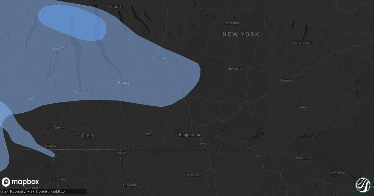 Hail map in Whitney Point, NY on September 2, 2026
