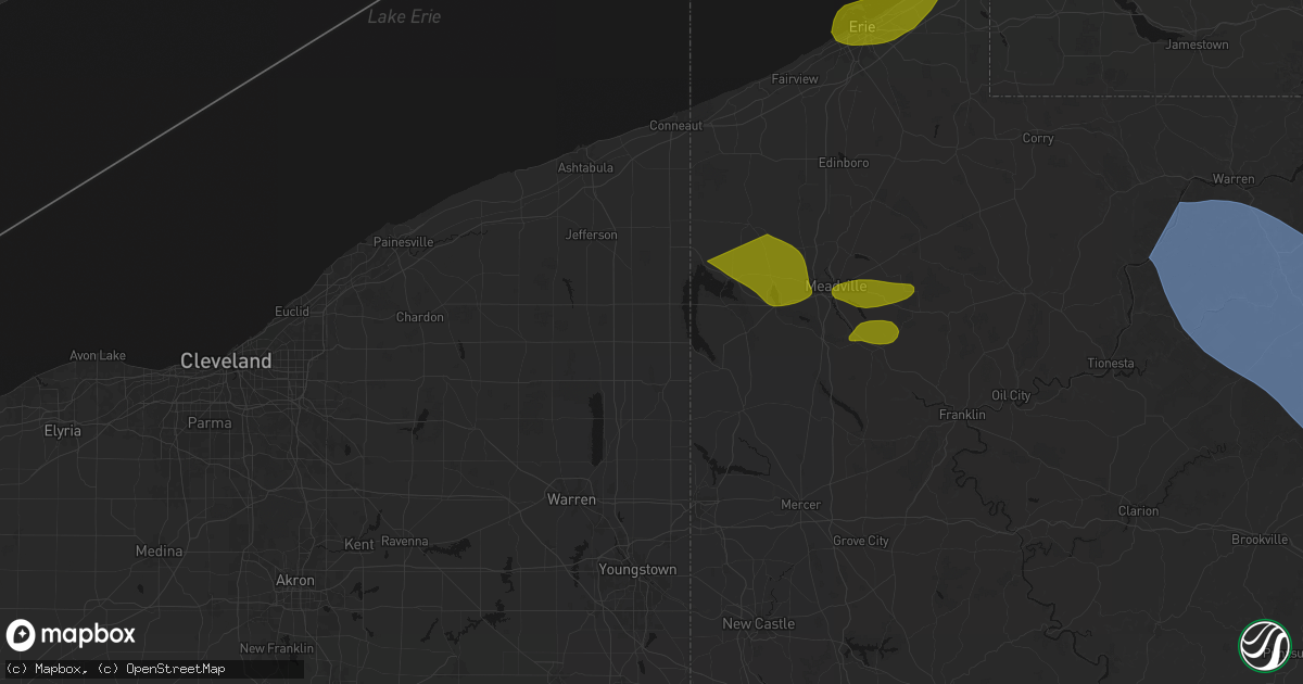 Hail map in Williamsfield, OH on September 2, 2026