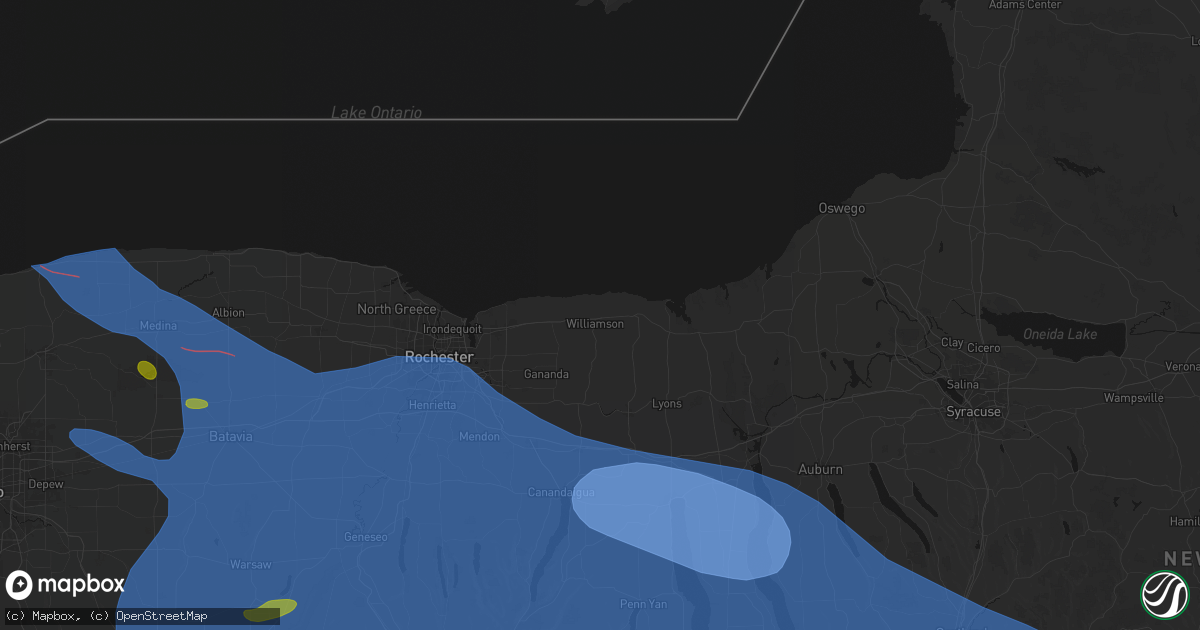 Hail map in Williamson, NY on September 2, 2026