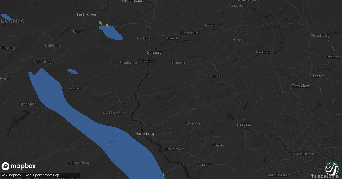 Hail map in Williamstown, PA on September 2, 2026