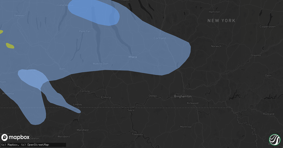 Hail map in Willseyville, NY on September 2, 2026