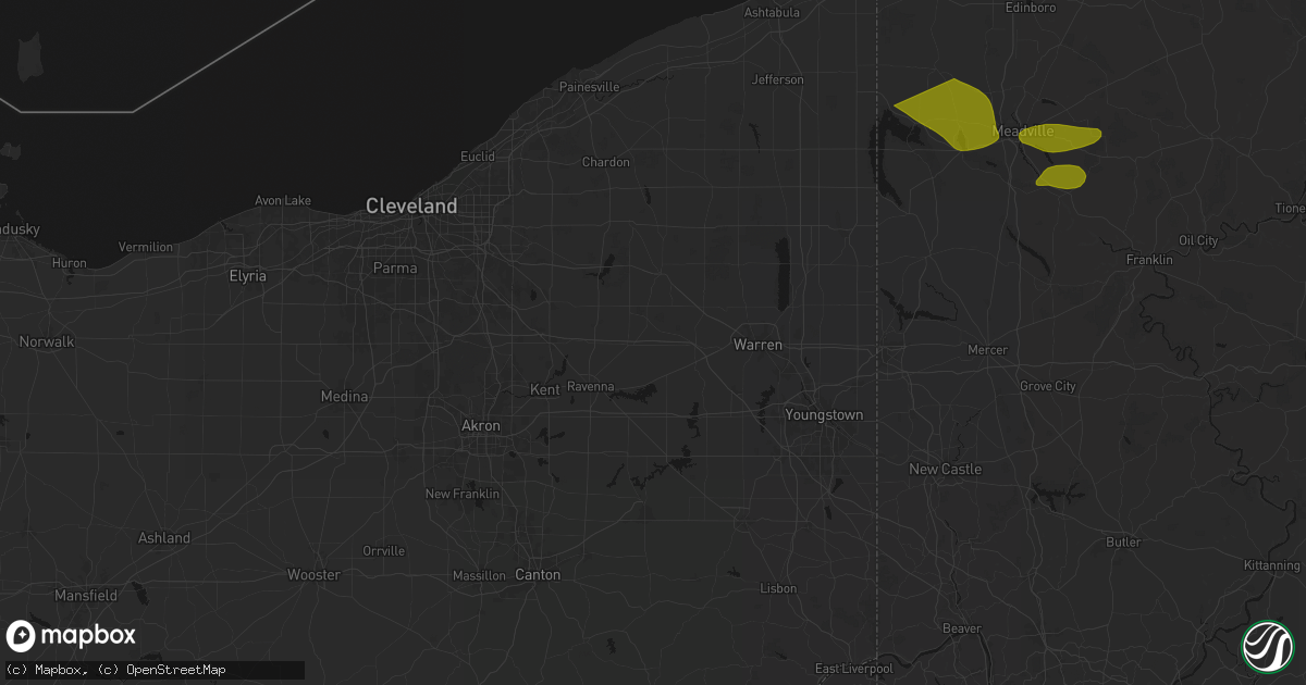 Hail map in Windham, OH on September 2, 2026