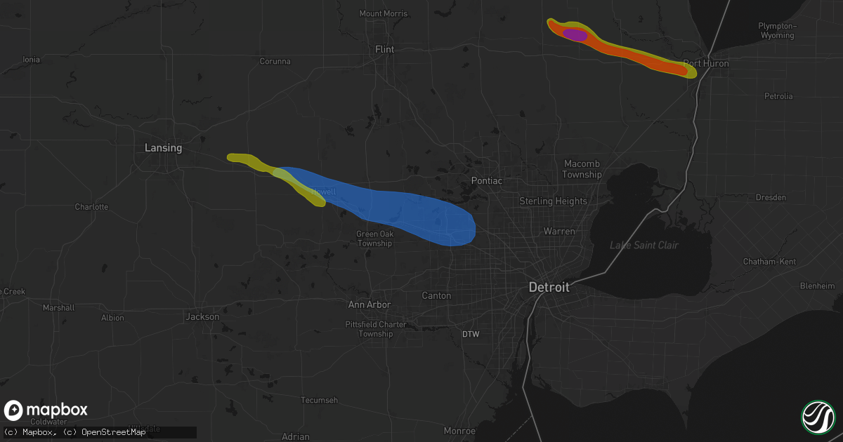 Hail map in Wixom, MI on September 2, 2026