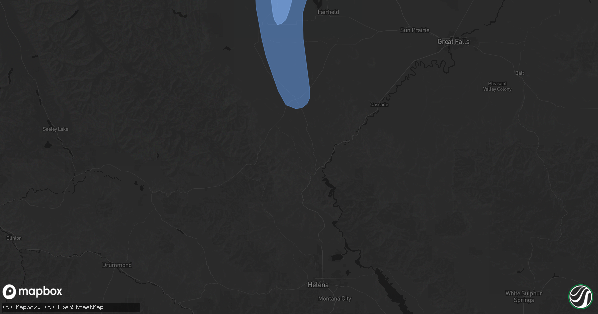 Hail map in Wolf Creek, MT on September 2, 2026