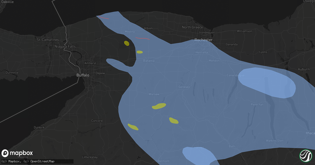 Hail map in Wyoming, NY on September 2, 2026