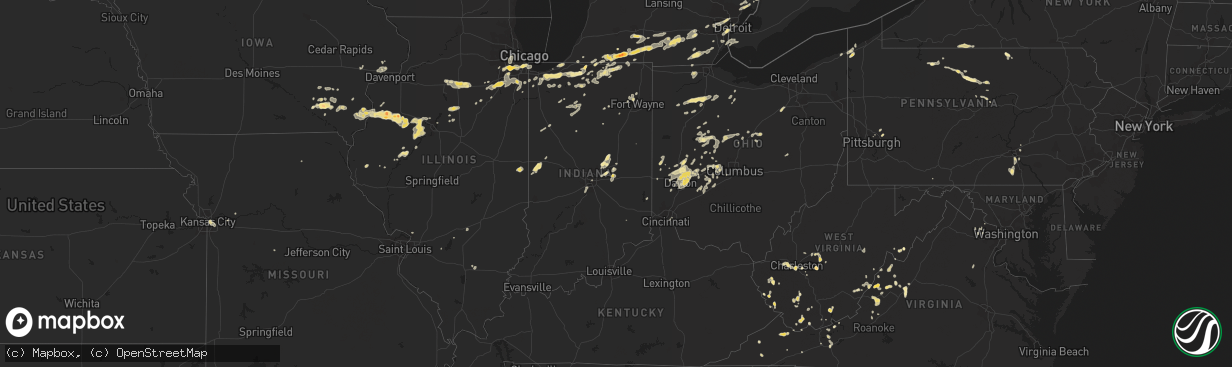 Hail map in Illinois on September 3, 2011