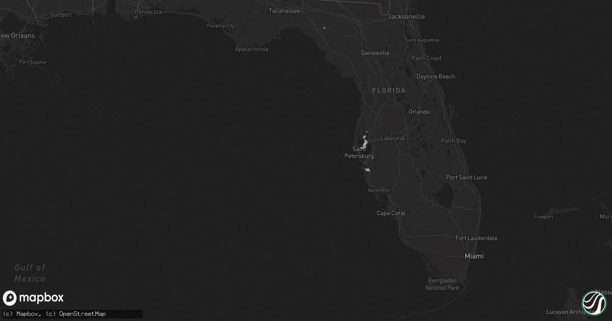 Hail map in Florida on September 3, 2014