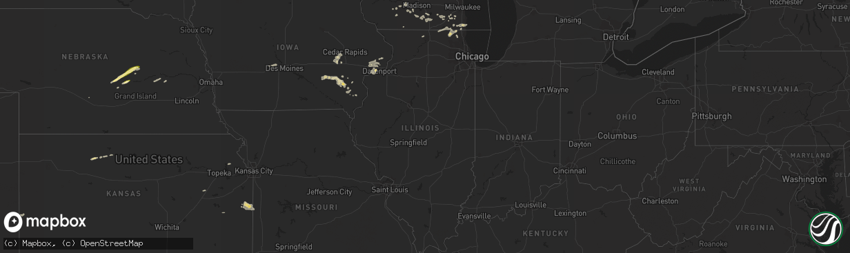 Hail map in Illinois on September 3, 2014