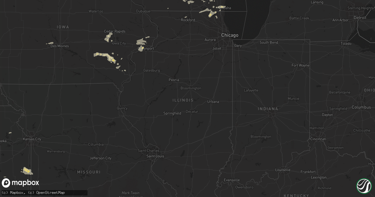 Hail map in Illinois on September 3, 2014