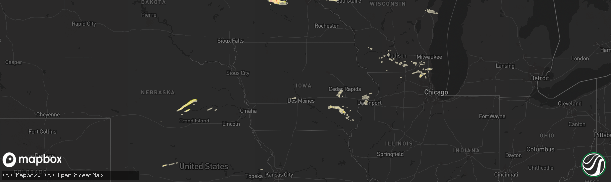 Hail map in Iowa on September 3, 2014