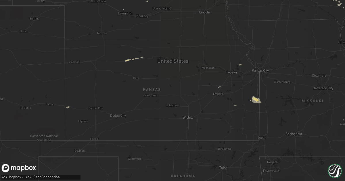 Hail map in Kansas on September 3, 2014