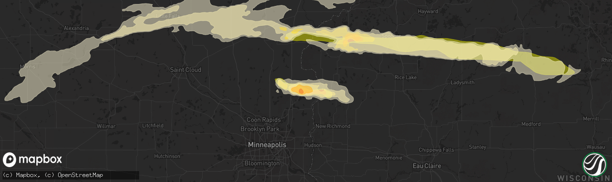 Hail map in Lindstrom, MN on September 3, 2014