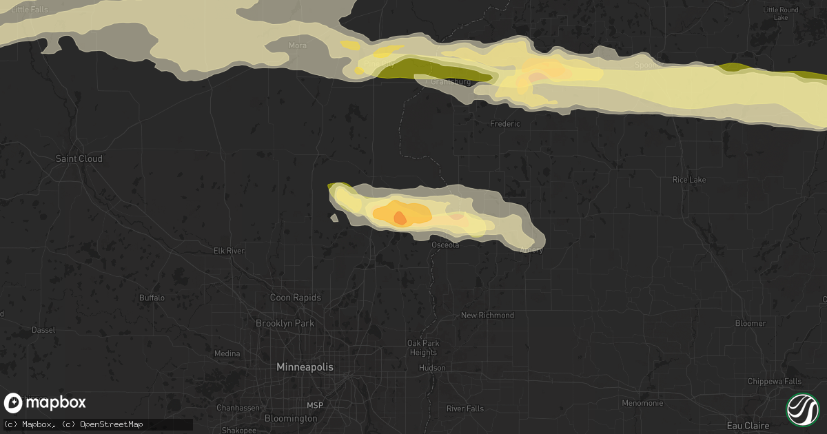 Hail map in Lindstrom, MN on September 3, 2014