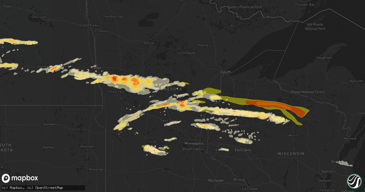 Hail map in Minnesota on September 3, 2014