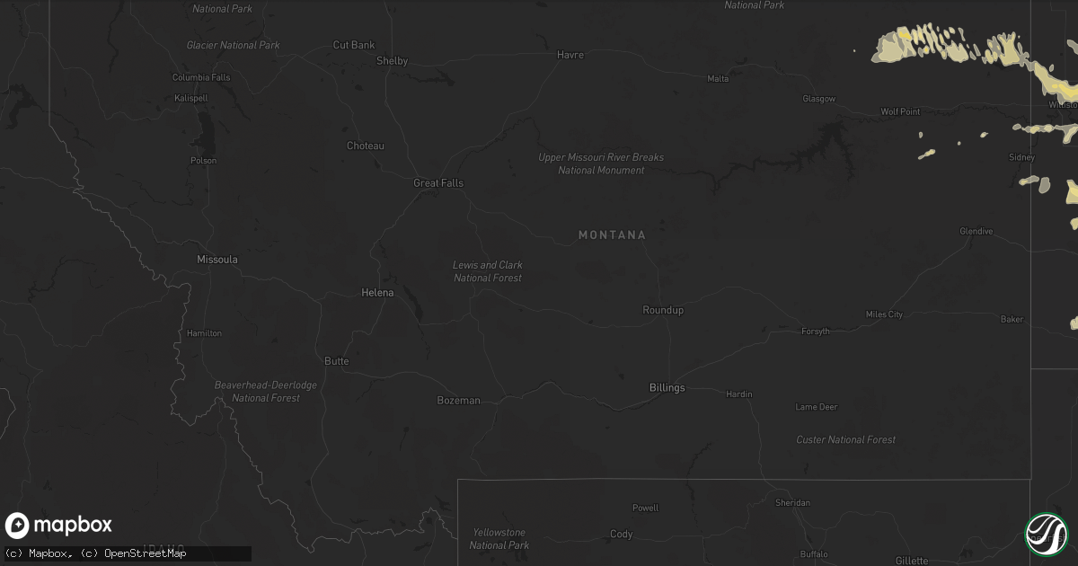 Hail map in Montana on September 3, 2014