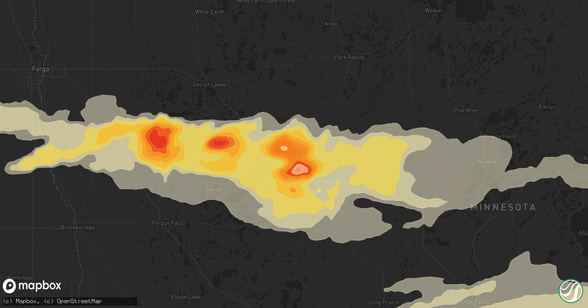 Hail map in New York Mills, MN on September 3, 2014
