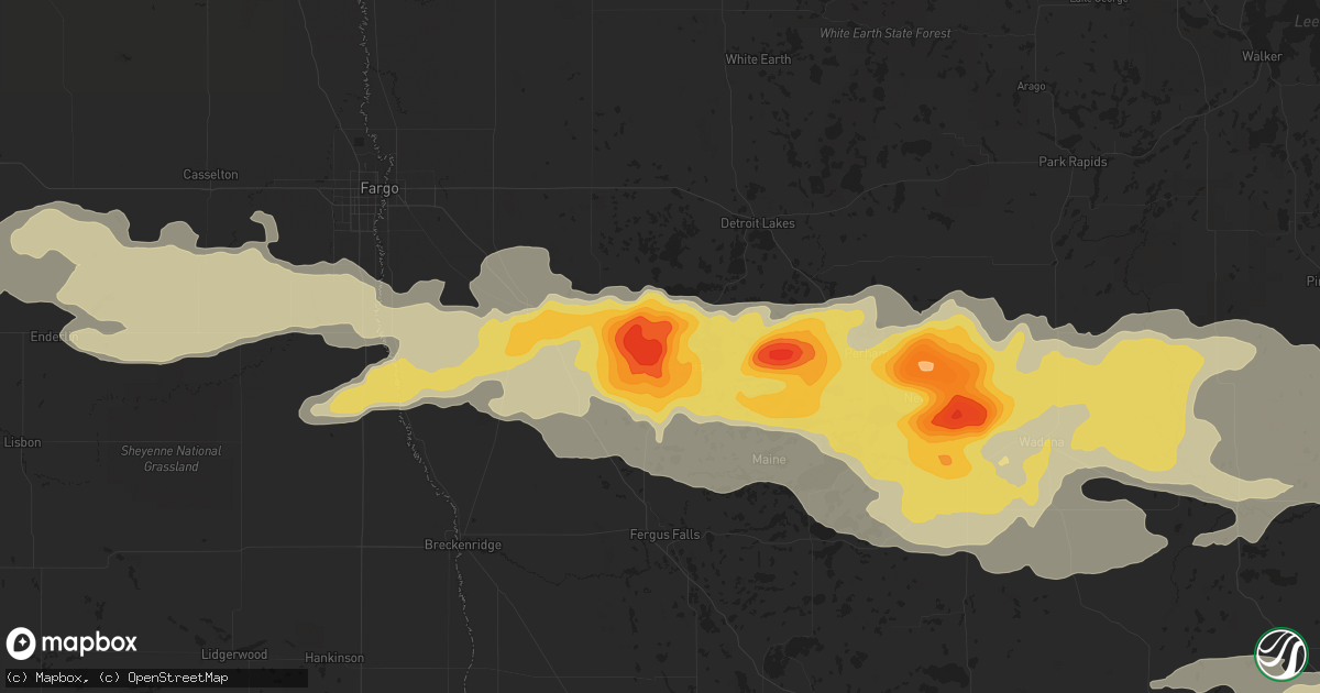 Hail map in Pelican Rapids, MN on September 3, 2014