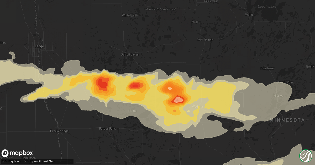 Hail map in Perham, MN on September 3, 2014
