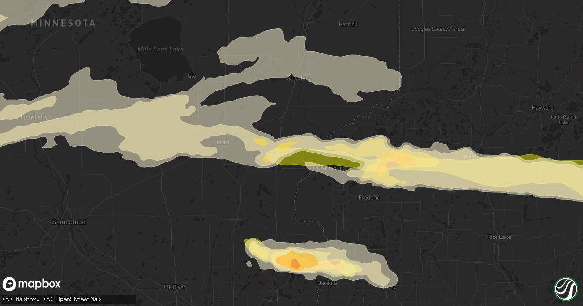 Hail map in Pine City, MN on September 3, 2014