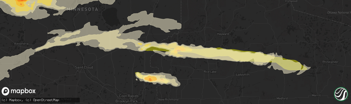 Hail map in Siren, WI on September 3, 2014