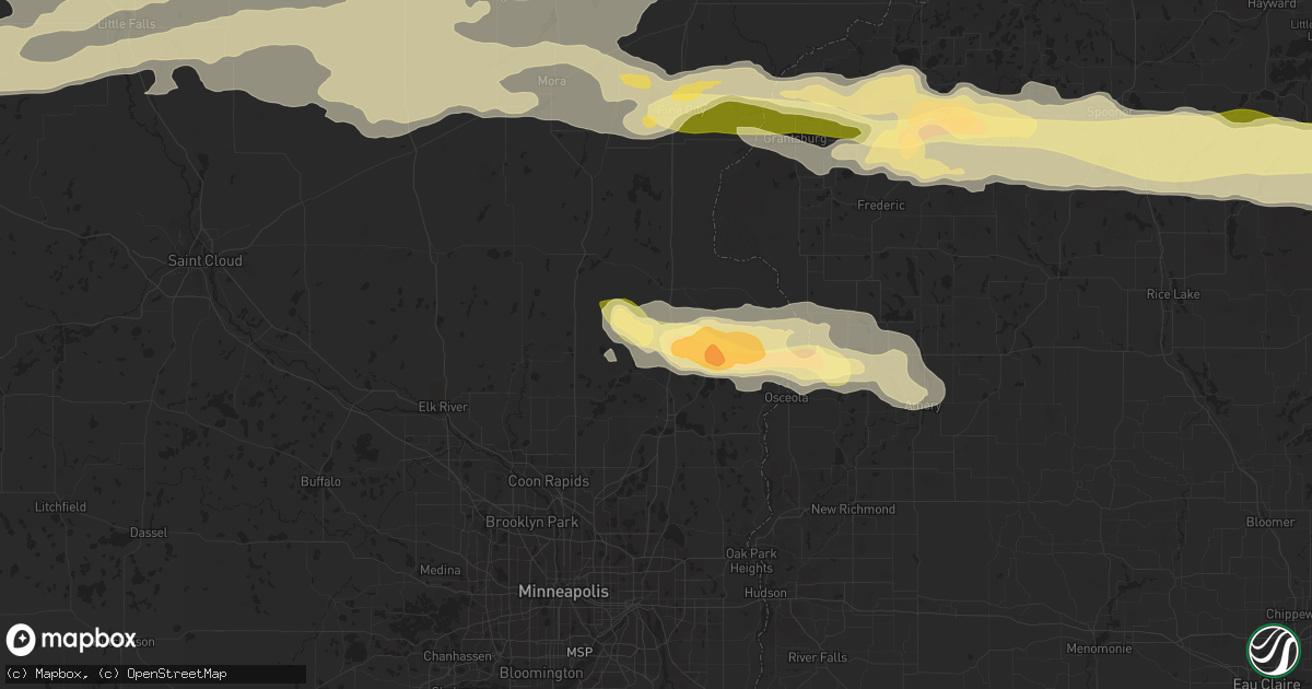 Hail map in Stacy, MN on September 3, 2014