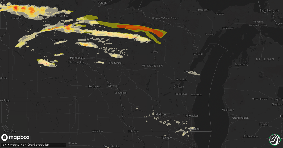 Hail map in Wisconsin on September 3, 2014