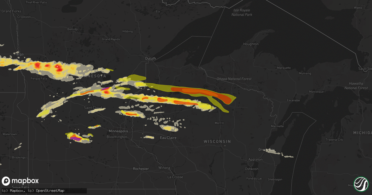 Hail map on September 3, 2014