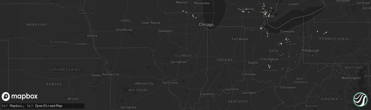 Hail map in Illinois on September 3, 2015